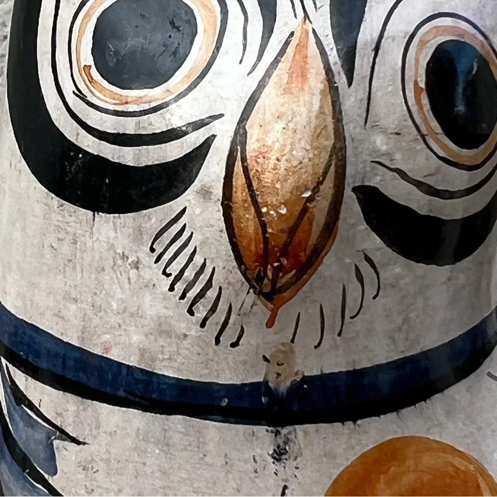Tonala Mexican Pottery Vintage MCM Folk Art Owl